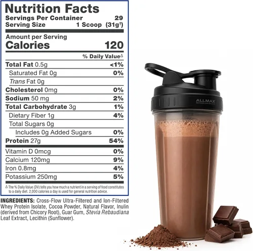 Miniatura 9 de ALLMAX ISONATURAL - Polvo aislado de proteína de suero de leche, 0.95 oz de proteína por cucharada, sin azúcar, cero grasa, 99% sin lactosa, sin
