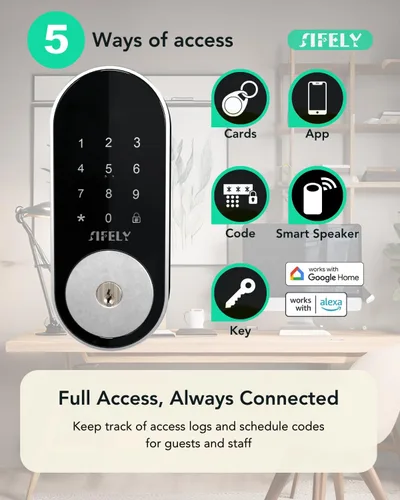 Miniatura 2 de Cerradura inteligente de entrada sin llave con teclado, control de aplicación y bloqueo automático para el hogar, Airbnb y alquiler, más de 150