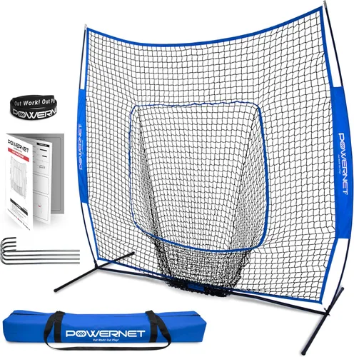 Miniatura 11 de PowerNet Baseball Softball Practice Net 7x7 with Baseball Accessories for Practice Pitching, Batting & Fielding, Ball Caddy, Weighted Baseballs, Tee