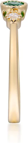 Miniatura 5 de Gin & Grace Anillo de oro amarillo de 14 quilates con zafiro azul y diamante natural (I1) para mujer., oro amarillo, 7