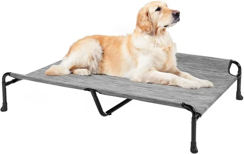 Miniatura 13 de Veehoo Cama Elevada para Perros, Catres Elevados para Perros Grandes, Cama Impermeable para Perros de Exterior, Hamaca Refrescante para Mascotas