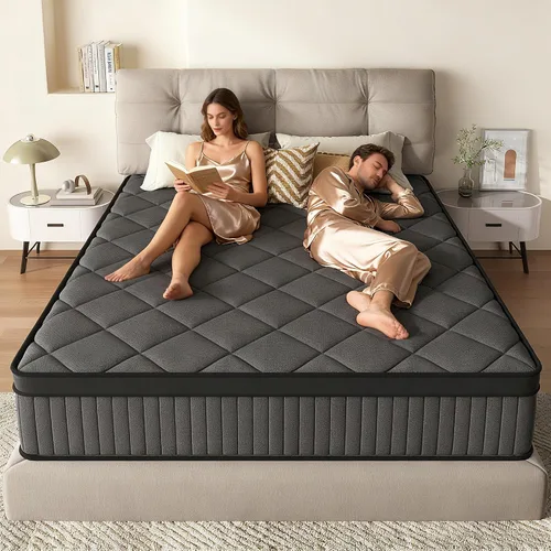 Miniatura 8 de Colchón individual de 10 pulgadas, colchón híbrido en una caja con espuma viscoelástica, diseño ergonómico de enfriamiento para alivio de presión