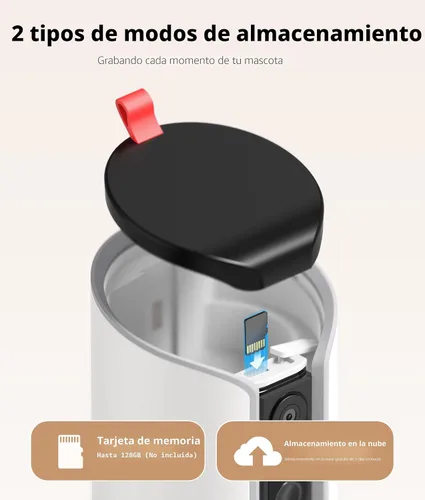 Miniatura 7 de TKENPRO Cámara para mascotas 2K con dispensador de golosinas, cámara para perros con vista de 360° y aplicación para teléfono, WiFi 5G y 2.4G, Blanco