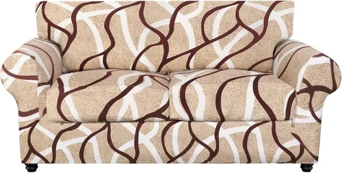 Miniatura 61 de SearchI Funda elástica para sofá con estampado, Fundas para sofá con diseño floral, 2 piezas de funda elástica para sillón con funda de cojín