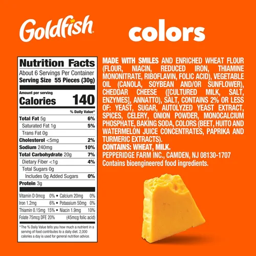 Miniatura 2 de Goldfish Colors - Galletas de queso cheddar, galletas horneadas, bolsa de 6.6 onzas