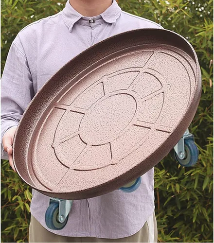 Miniatura 16 de ARTLINE Soporte redondo de 10 pulgadas con ruedas bloqueables, 160 libras resistente para interiores y exteriores, maceta grande rodante con ruedas