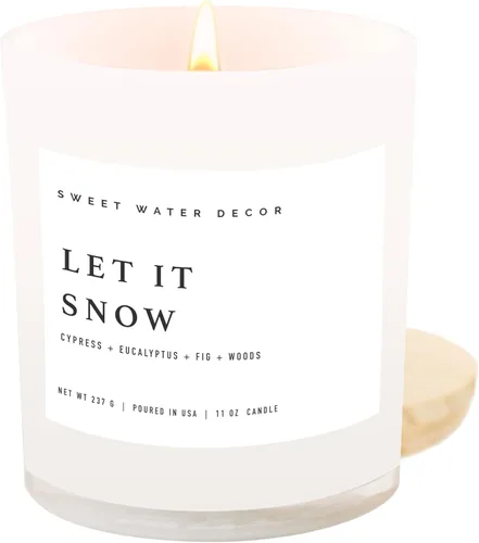 Miniatura 32 de Sweet Water Decor - Vela de soja Hello Fall, aroma manzanas con canela, clavo de olor y nuez moscada de otoño, mecha de 100% algodón, frasco blanco