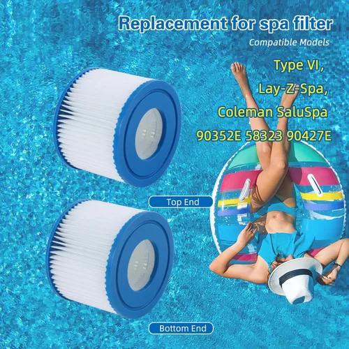 Miniatura 3 de Filtro de spa tipo VI que sustituye a filtros de bañera de hidromasaje, Lay-Z-Spa, Coleman SaluSpa 90352E, 58323E, 58323 bomba de piscina, filtro