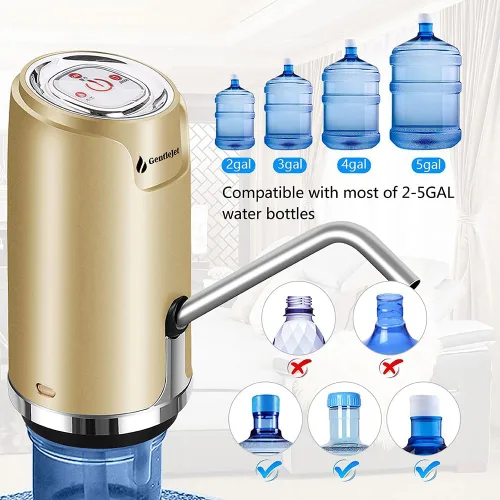 Miniatura 2 de GentleJet Dispensador de agua potable para botella de 5 galones, dispensador de agua portátil recargable eléctrico, bomba de botella de agua