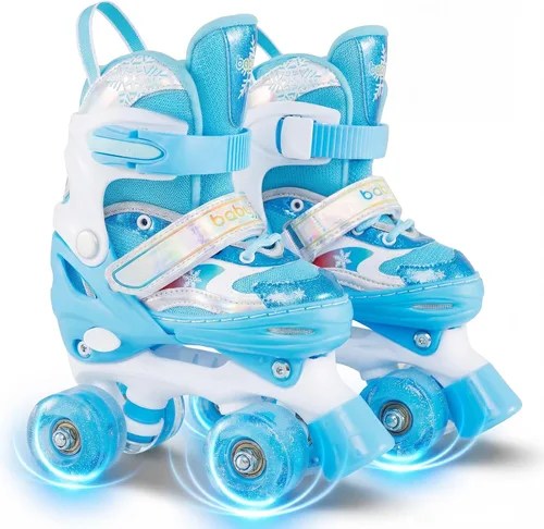 Miniatura 19 de BABY JOY Patines de ruedas de mariposa, 4 tamaños ajustables para niñas, adolescentes y adultos de 5 a 8 a 13 años o más, con ruedas iluminadas