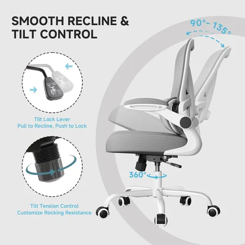 Miniatura 5 de Silla de oficina de malla, silla de escritorio ergonómica de 330 libras con soporte lumbar ajustable, sillas de computadora ejecutivas para oficina