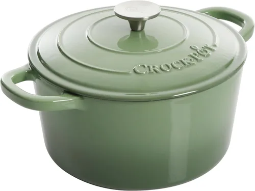 Miniatura 35 de Crock-Pot Artisan - Cacerola redonda esmaltada de hierro fundido estilo horno holandés, 3 cuartos de galón, verde pistacho
