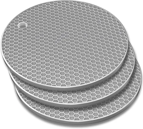 Miniatura 10 de TENOC Alfombrillas Trivet de Silicona Antideslizantes, Resistentes al Calor y que Atrapan Agua para Vasos de Agua y Tazas de Té y Tazas de Café