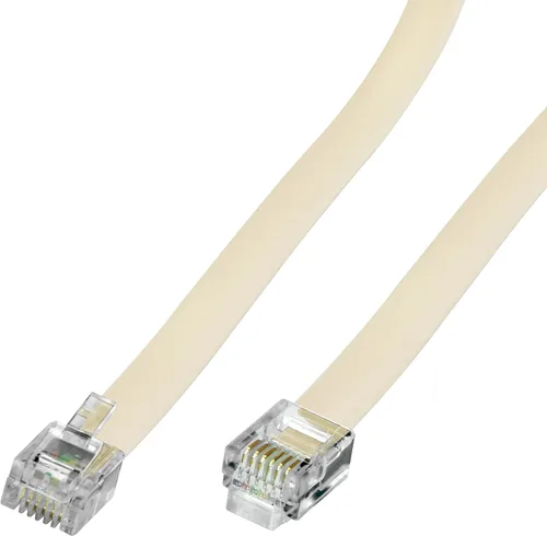 Miniatura 10 de Cable de extensión de teléfono modular RJ11 6P4C Cable de línea de cable de teléfono (7 pies, beige) (33201)