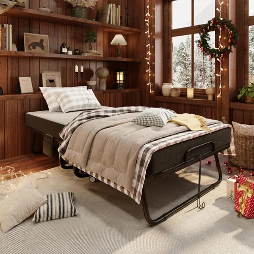 Miniatura 2 de VERMESS Cama plegable con colchón de espuma viscoelástica de 5 pulgadas, cama plegable de 75 x 32 pulgadas con marco de metal resistente sobre