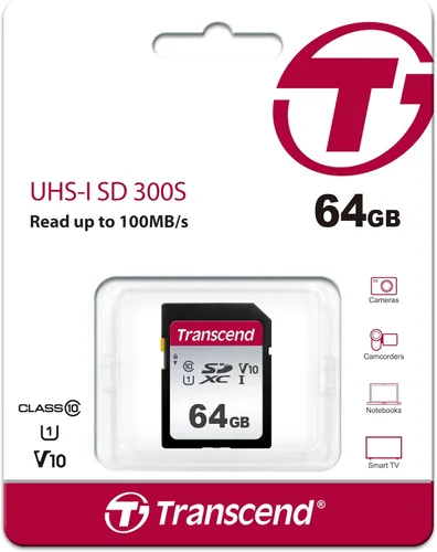 Miniatura 6 de Transcend SDC300S - Tarjeta SD SDXC de 64 GB, compatible con cámaras DSLR, cámaras digitales, cámaras de rastro, videocámara, hasta 100 MB/s, UHS-I