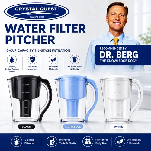 Miniatura 2 de Crystal Quest Jarra de filtro de agua – Capacidad de 12 tazas, incluye 1 filtro de larga duración, libre de BPA, cumple con el estándar NSF 42