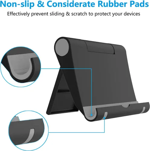 Miniatura 5 de VOVIGGOL Paquete de 4 soportes para teléfono celular para escritorio, soporte plegable para teléfono celular, soporte ajustable para tableta