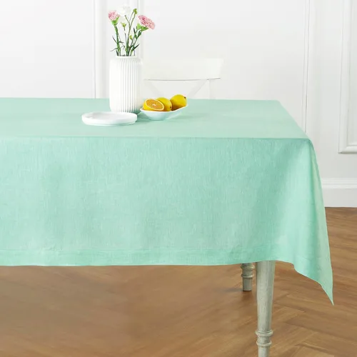 Miniatura 24 de Solino Home - Mantel de lino azul rey de 52 x 52 pulgadas - 100% lino puro cuadrado - Athena, mantel lavable a máquina para Navidad, Año Nuevo