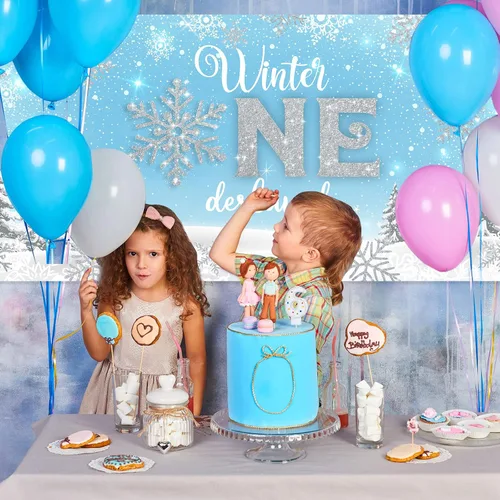Miniatura 7 de Fondo de invierno Onederland para fiesta de primer cumpleaños, cartel de invierno para primer cumpleaños, fotografía de primer cumpleaños para bebé