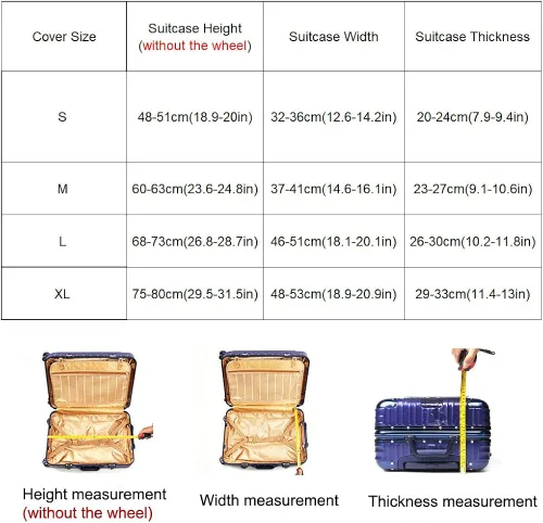 Miniatura 3 de MosaiRudo Funda de equipaje más gruesa protectora elástica para maleta de 18 a 32 pulgadas Para maleta