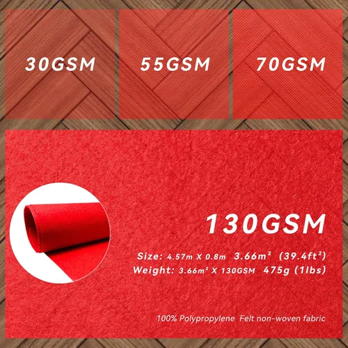 Miniatura 3 de EZLucky Corredor de Alfombra Roja para Fiestas, 2.6 x 15 pies, Tela No Tejida de Fieltro de 130 GSM, Alfombra Roja de Hollywood para Eventos