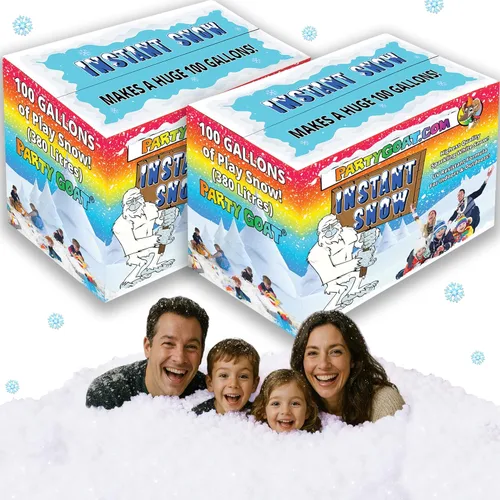 Miniatura 9 de PARTY GOAT Polvo de nieve falso a granel para uso en interiores y exteriores. 39oz Hace 15 galones de nieve instantánea para juego sensorial. Crea