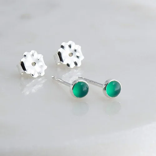 Miniatura 100 de Aretes pequeños de plata de ley para cartílago, tragus, hélix, múltiples piercings hipoalergénicos, piedra natal para mujer, juego de bisel