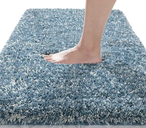 Miniatura 84 de Yimobra Alfombra de baño de felpa esponjosa, súper lanuda suave, cómoda, antideslizante, absorbente de agua, alfombra de baño de microfibra que se