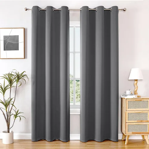 Miniatura 34 de ChrisDowa - Cortinas de cenefa pequeñas para cocina, cortinas cortas con ojales y aislamiento térmico para oscurecer la sala y habitación
