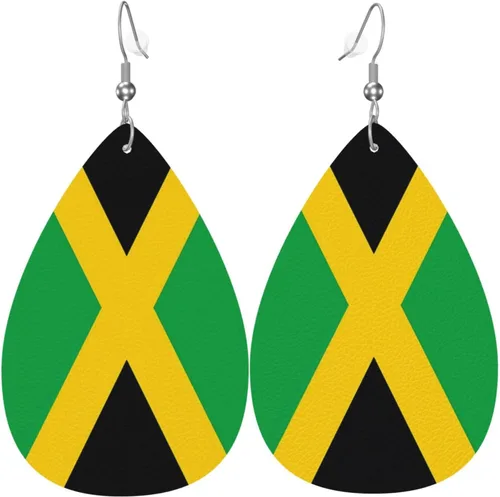 Miniatura 32 de Pendientes de bandera de país en forma de lágrima para mujer, ligeros, de cuero, colgantes, joyería patriótica para regalos