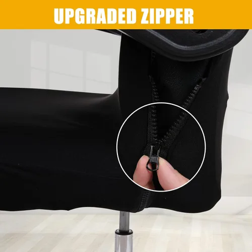 Miniatura 3 de Smiry - Fundas elásticas impresas para silla de oficina de computadora, fundas para sillas giratorias universales de escritorio, extraíbles, Negro
