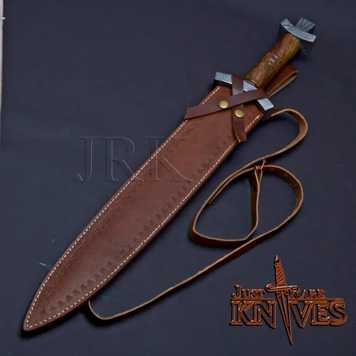 Miniatura 6 de Edición especial de EE. UU.: Hoja de acero de Damasco por encargo de 24 ", espada de daga ranurada de sangre doble (JRK72)