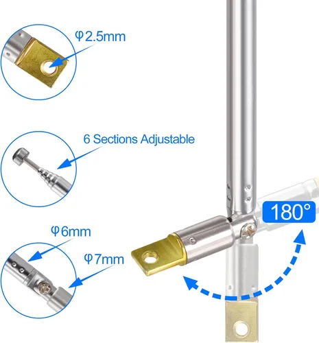 Miniatura 5 de Bingfu Antena telescópica de 25.6 in AM FM de 25.6 in, repuesto de antena de radio portátil (paquete de 2) compatible con radio portátil