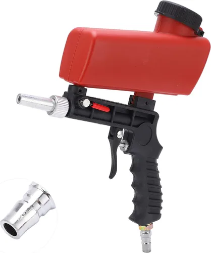 Miniatura 6 de Pistola de arena, kit de pistola de arena para compresor de aire, chorro de arena neumático de mano de acero al carbono, pequeño juego de pistola
