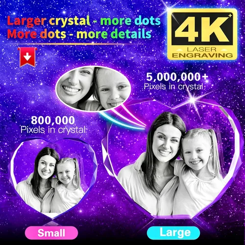 Miniatura 3 de Foto de cristal 3D – Regalos personalizados con tu propia foto para él/ella, mamá, papá, mujeres, hombres, imagen grabada con láser 3D, imagen