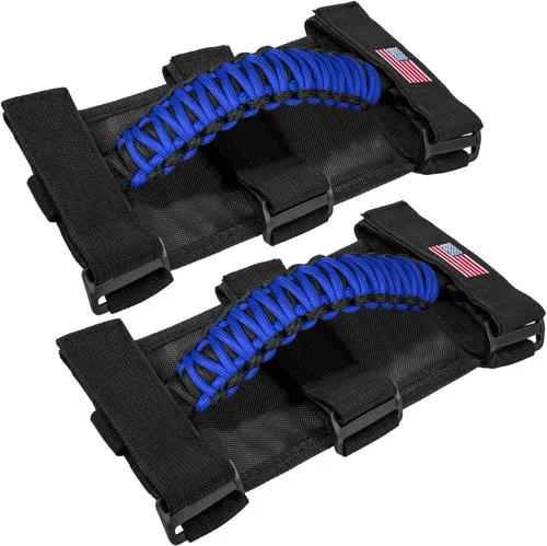 Asas de agarre de barra antivuelco para Jeep Wrangler JK JKU JL JLU TJ YJ Sport Sahara Freedom Rubicon Unlimited Gladiator JT 1955-2023 UTV ATV Azul