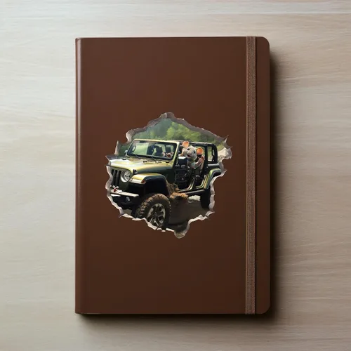 Miniatura 3 de My Wonderful Walls Jeep Wrangler Mouse in Mouse Hole - Adhesivo de pared 3D de vinilo verde con diseño de dibujos animados para paredes, vidrio
