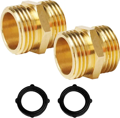 Miniatura 10 de Hourleey Adaptador de manguera de jardín, conectores de manguera de latón macizo de 3/4 pulgadas, adaptadores macho a macho, hembra a hembra