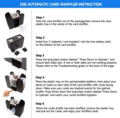 Miniatura 5 de GSE Games & Sports Expert Barajador Automático de 6 Barajas, Máquinas Mezcladoras Operadas con Batería para Cartas de Juego, Blackjack, Texas 6-deck