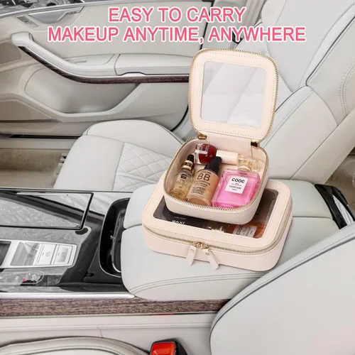 Miniatura 6 de Pinkmik Pequeña bolsa de maquillaje, mini estuche transparente para maquillaje y neceser con cremallera, organizador de bolsos para mujer