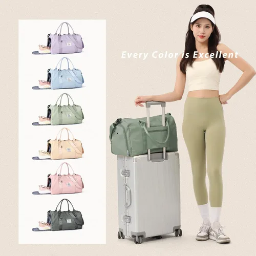 Miniatura 6 de Bolsa de gimnasio para hombres con compartimento para zapatos y bolsillo húmedo, mochila deportiva para natación, yoga, bolsa de viaje impermeable