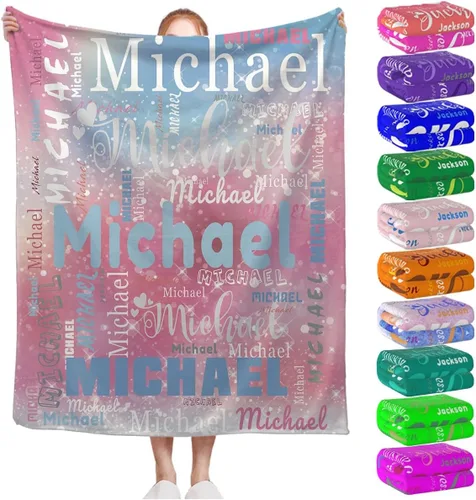 Miniatura 17 de Manta personalizada con nombre para niños, niñas, niños, adultos, hombres y mujeres, mantas personalizadas con nombre, regalos personalizados