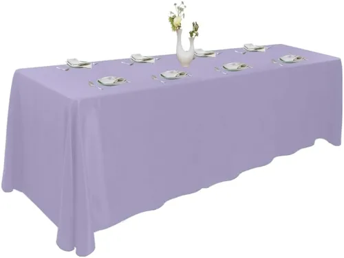 Miniatura 29 de Urby Mantel negro para mesas rectangulares de 6 a 8 pies con capacidad para 6 a 8 personas, manteles de mesa de tela para fiestas de 6 a 8 sillas