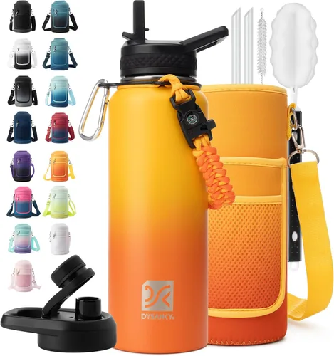 Miniatura 27 de DYSANKY Botella de agua aislada de 32 onzas, metal al vacío de acero inoxidable grueso, jarra de agua deportiva portátil para gimnasio y senderismo