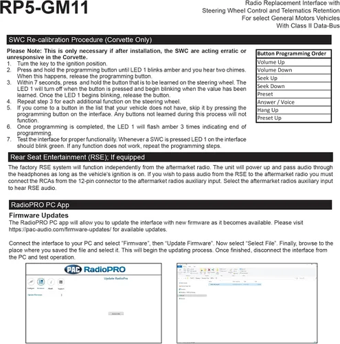 Miniatura 6 de PAC RP5-GM11 - Refacción de radio con interfaz para el auto