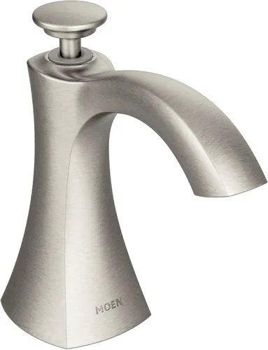 Miniatura 8 de Moen S3948C Dispensador de jabón de cocina de transición montado en la cubierta con botella recargable sobre el fregadero, cromado