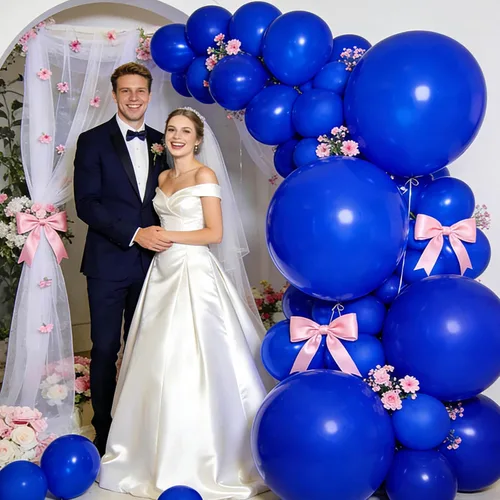 Miniatura 7 de 32 globos grandes de color azul oscuro de 18 pulgadas, globos redondos de látex grandes para decoración de cumpleaños y bodas (azul oscuro)