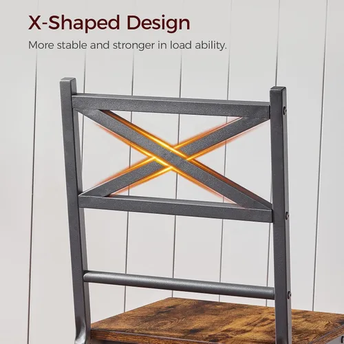 Miniatura 9 de MAHANCRIS Juego de 2 Sillas de Comedor, Sillas de Cocina de Madera Rústica con Respaldo, Sillas de Comedor Estilo Granja para Cocina, Silla