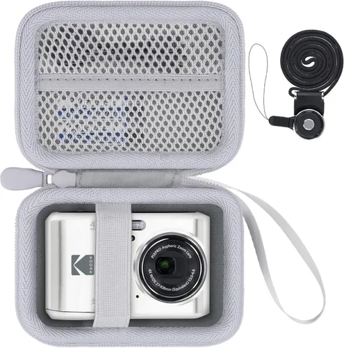 Miniatura 11 de para KODAK PIXPRO Friendly Zoom FZ55/FZ45/FZ43 Funda de almacenamiento rígida para cámara digital de 16MP (Solo funda negra)